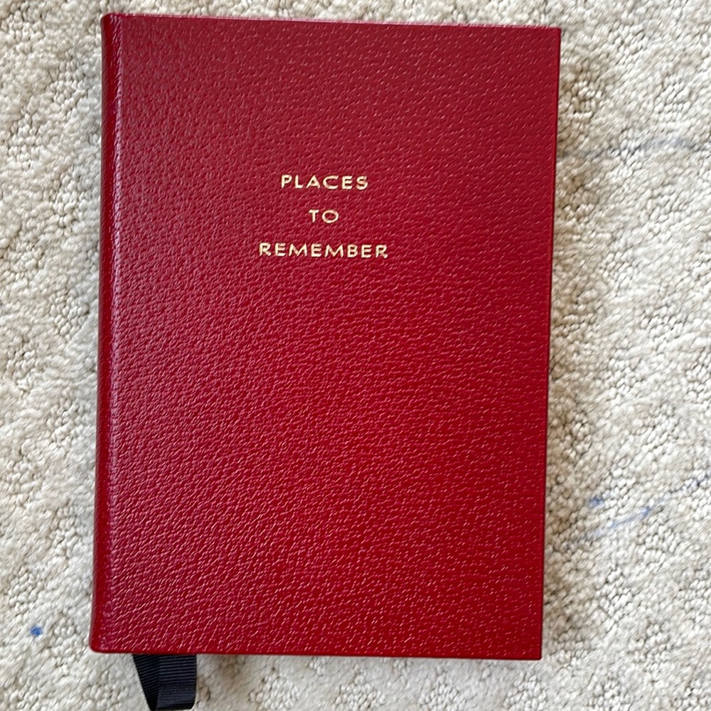 Leather bound Smythson Places to Remember book